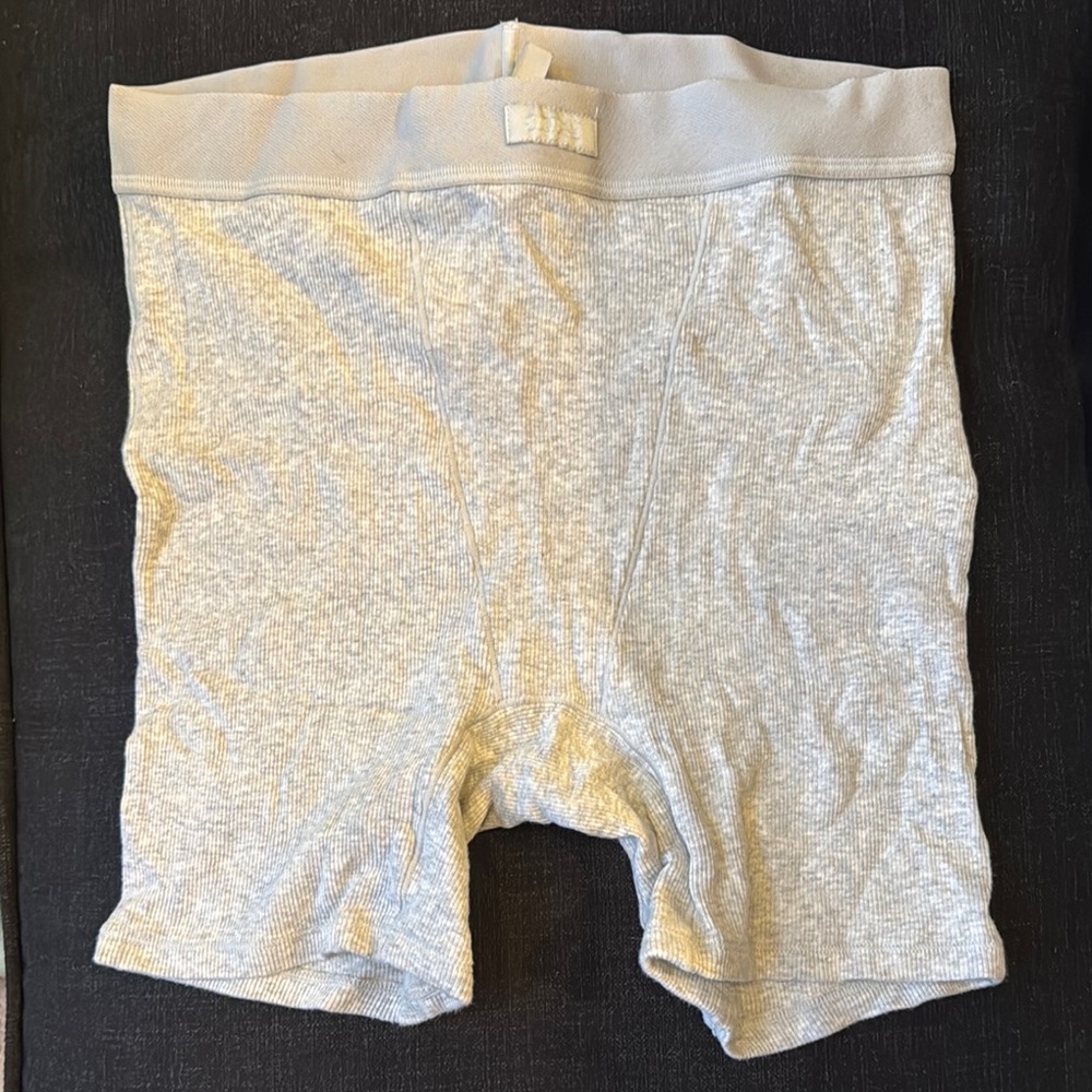 Gray Boxer Briefs with Elastic Waistband and Snug Fit